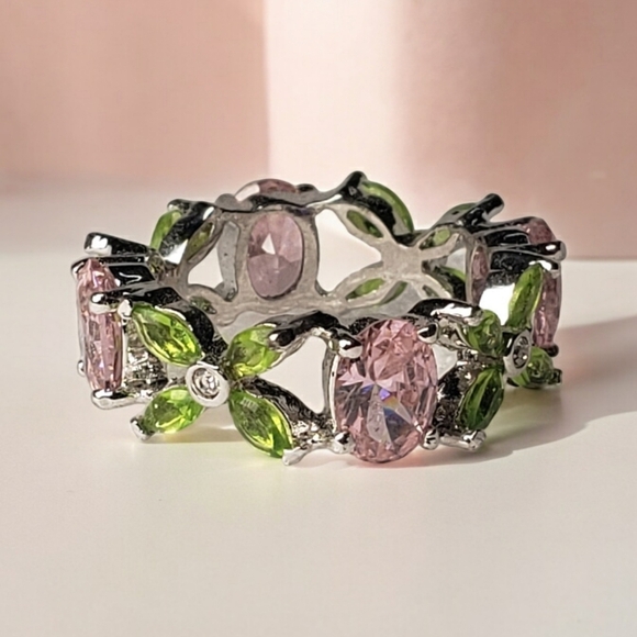 NEW Pink & Green Styled Stones by Camille Lucie - Size 5.5 - Picture 2 of 5